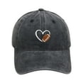 thumbnail image 1 of Men'S Hats Washed Unisex Baseball Cap Embroidered Heart Football Design Adjustable Low Profile Sports Sun Hat, 1 of 3