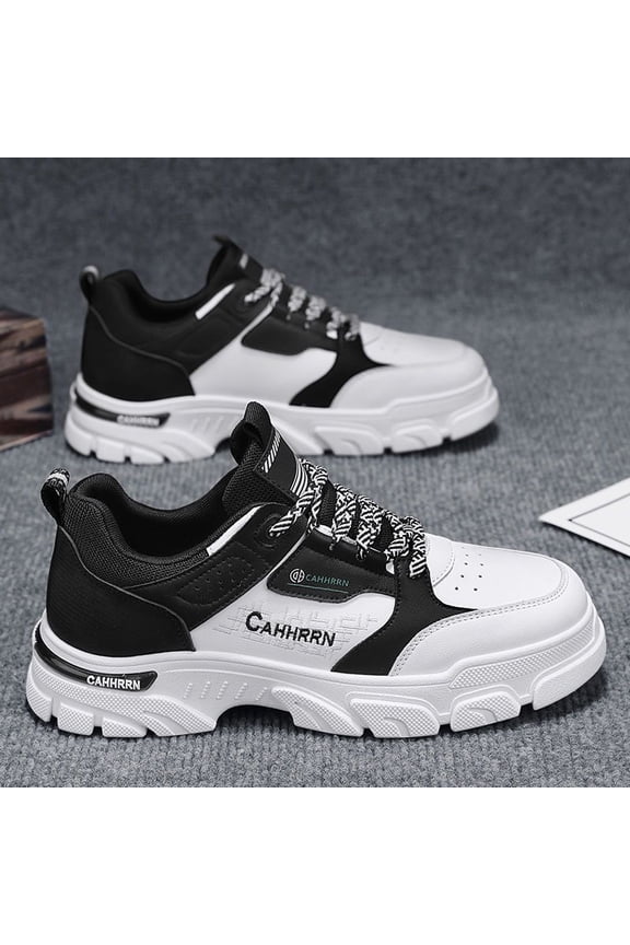 Men'S Heavy-Duty Work & Casual Sneakers - Thick-Soled Slip-Resistant Traction, Mid-Top Round Toe, Synthetic Upper & Cushioned PVC Insole - All-Terrain Traction for Hiking, Running, Work - Colorway