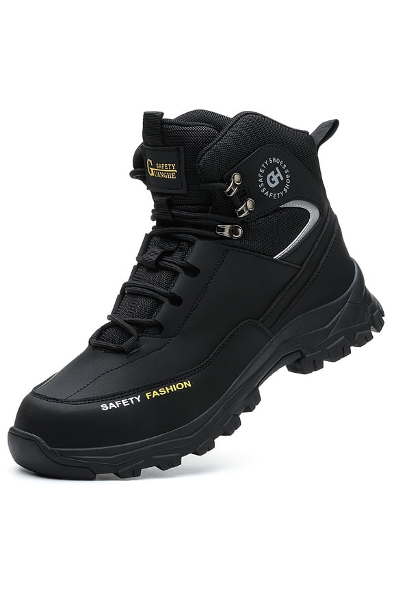 Men'S Heavy-Duty Work Shoes/Boots - Anti-Smash & Anti-Puncture, Steel Toe Cap, High-Top Ankle, Cushioned Insole - All-Terrain Traction - Industrial, Construction, Mining, Gardening Boots - CE