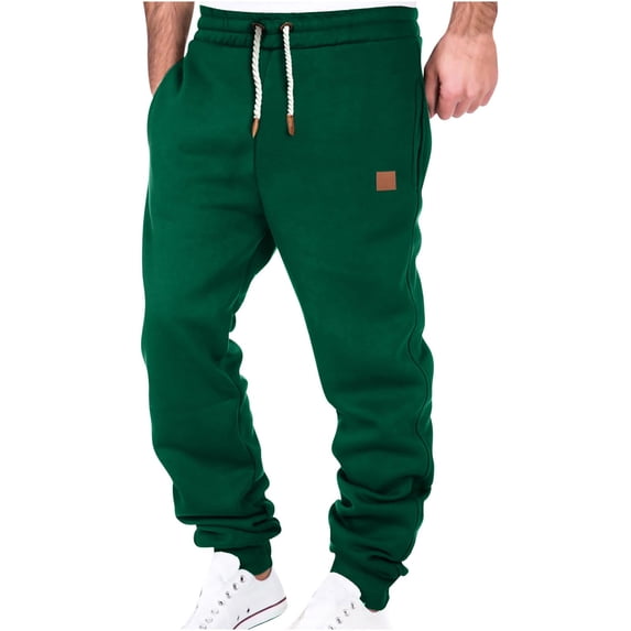 Men'S Heavyweight Fleece Cargo Sweatpants Stretch Elastic Waist Workout Jogger Pants Drawstring Sport Trousers Army Green M