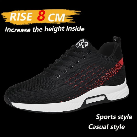 Men'S Height-Increasing Shoes Korean Style, Fashionable And Versatile, Breathable Mesh Trendy Footwear for Autumn, 3.15inch Lift Casual Sports Shoes,