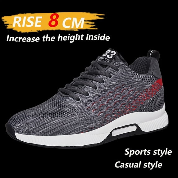 Men'S Height-Increasing Shoes Korean Style, Fashionable And Versatile, Breathable Mesh Trendy Footwear for Autumn, 3.15inch Lift Casual Sports Shoes,