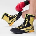 thumbnail image 1 of Men'S High-Top Boxing & Wrestling Training Shoes - Slip-Resistant Rubber Sole, Breathable Full-Grain Faux Leather-like Upper, Adjustable Ankle Support, Round Toe Design for Combat Sports, Gym, 1 of 10