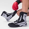 thumbnail image 1 of Men'S High-Top Boxing & Wrestling Training Shoes - Slip-Resistant Rubber Sole, Breathable Full-Grain Faux Leather-like Upper, Adjustable Ankle Support, Round Toe Design for Combat Sports, Gym, 1 of 9
