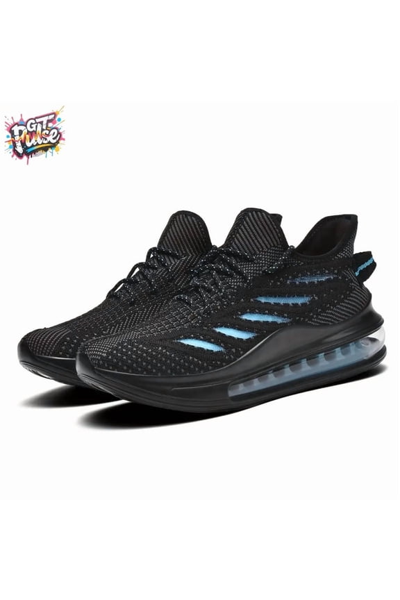 Men'S High-Top Breathable Mesh Running Shoes - Black/White Sneakers with EVA Cushioning, Durable PU Sole, Lace-Up Ankle Support & Arch Support, Cushioned Insole for Gym, Jogging