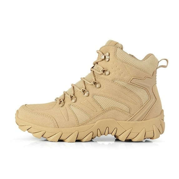 Men'S High Top Outdoor Boots , Winter, Spring, And Autumn Hiking. Camping Shoes With Rugged Boot Design |With Padded Collar Support And Non Slip Sole, Suitable For Hiking, Camping