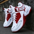 thumbnail image 1 of Men'S High-Top Sneakers - Lightweight Running Shoes with Non-Slip Rubber Sole, White & Red Accent  Hiking, Everyday - All-Season Lace-Up Gym Shoes for Men,, Sporty Look, Durable Construction, 1 of 8