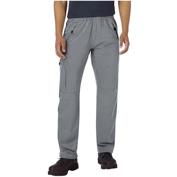 Men'S Hiking Pants Water Resistant Cargo Pants Quick Dry Lightweight Elastic Waist With Zip Pockets For Work Running