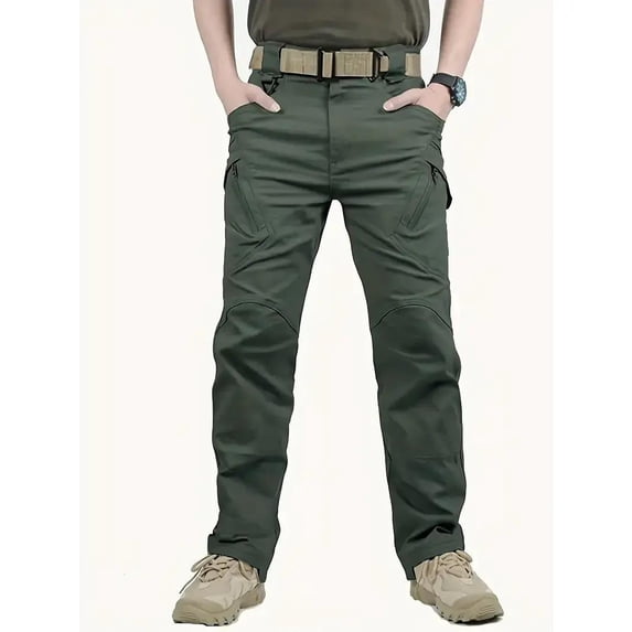Men'S Hiking Tactical Pants Lightweight Cotton Outdoor Military Combat Cargo Trousers,Tactical Waterproof Pants, Men'S Stretch Hiking Work Cargo With Multi Pockets Green M