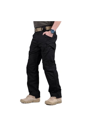 Men'S Hiking Tactical Pants Lightweight Cotton Outdoor Military Combat Cargo Trousers,Tactical Waterproof Pants, Men'S Stretch Hiking Work Cargo With Multi Pockets Black L
