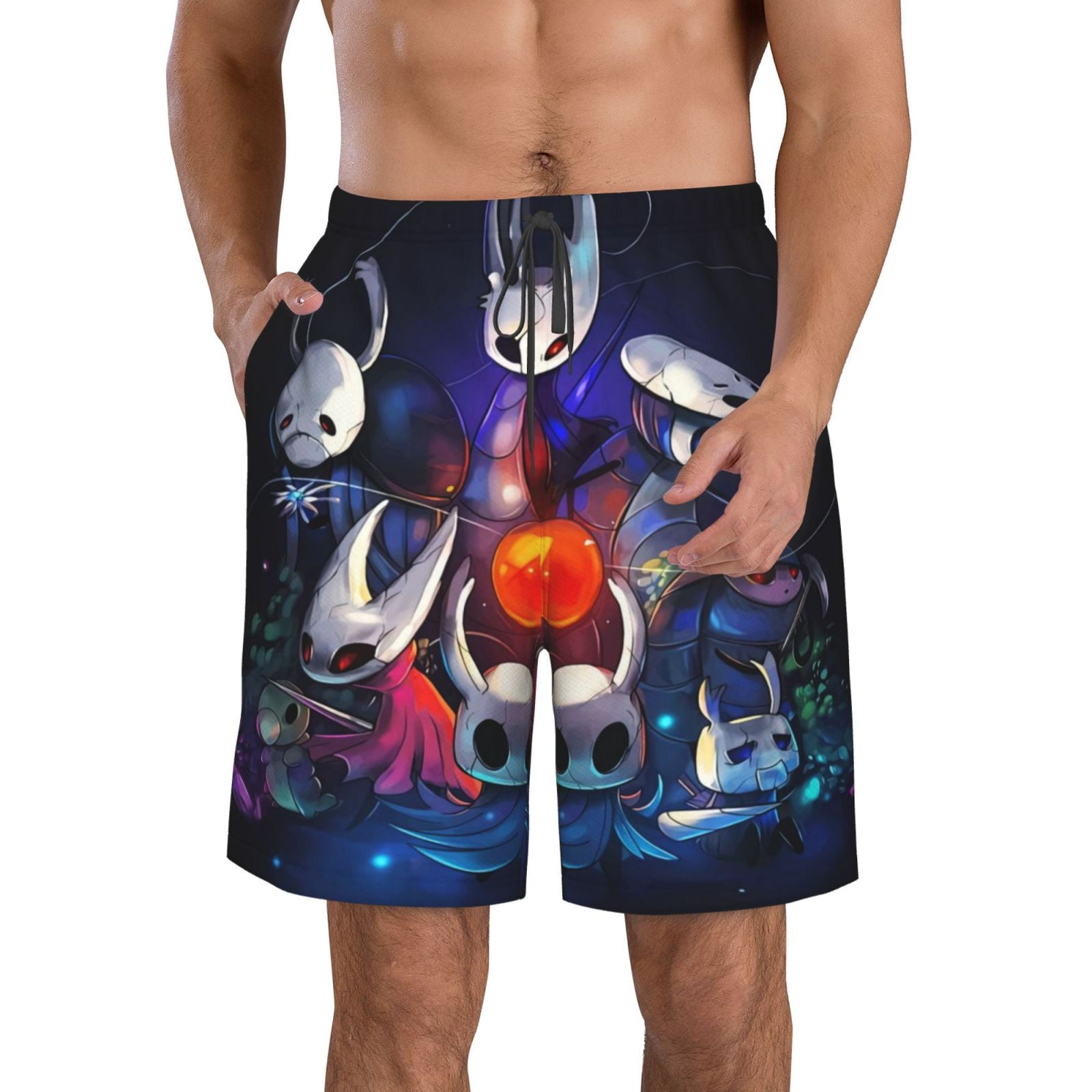 Men'S Hollow Knight Board Shorts 3d Graphic Swim Trunks Colorful