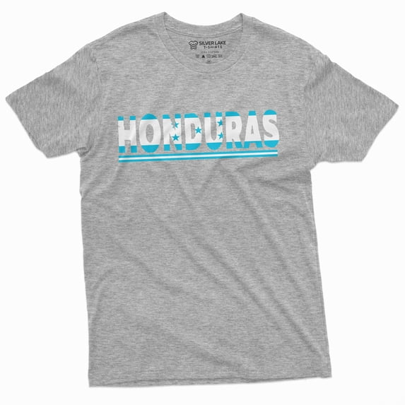 Men'S Honduras T-Shirt Flag Coat Of Arms Tee Patriotic National Tee (Large Grey)