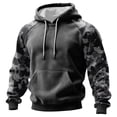 thumbnail image 1 of Men'S Hoodies Camo Sweatshirts Fashion Fall winter Hoodies Pullover Drawstring Winter Long Sleeve Shirt With Kangaroo Pocke Dark Gray 3XL, 1 of 5