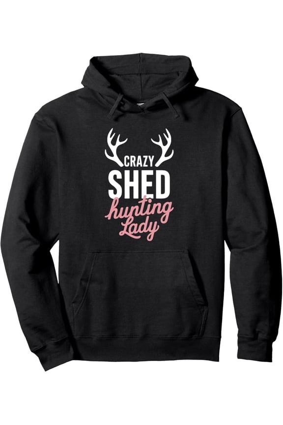 Men'S Humorous Deer Hunting Graphic Hoodie - a Quirky Pullover Sweatshirt for The Passionate Shed Hunting Woman, Featuring a Black Hooded Design Perfect for Outdoor Lovers. This All-Season Casual Wea