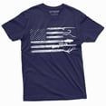 thumbnail image 1 of Men'S Hunting Fishing Shirt Usa Flag Nature Camo Shirt Father Gift Ideas Patriotic Tee (Large Navy Blue), 1 of 5
