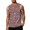 thumbnail image 1 of Men'S Ink Splatter Print Sleeveless Tank Top Casual Breathable Athletic Shirt For Workout Gym And Street Style Outfits Tank,Brown,XXL, 1 of 3