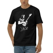 Men'S Jaco Jazz Musicians Pastorius Shirt Summer Round Neck Top Casual Short Sleeved T-Shirt Black,XXL,black