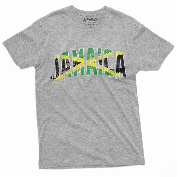 Men'S Jamaica T-Shirt Jamaican Flag Tee Shirt Heritage Diaspora Day Jumieka Tee Shirt (Large Grey)
