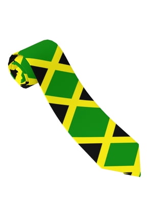 Men'S Jamaican Flag Pattern Tie Fashion Causal Printed Necktie
