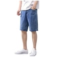 thumbnail image 1 of Men’S Jeans Summer Slim Style Trend Casual Loose Straight Leg Denim Shorts Skinny Jeans Men BU1 S, 1 of 4