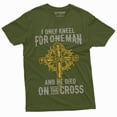 thumbnail image 1 of Men'S Jesus Christian T-Shirt Faith Church Cross Shirt I Only Kneel For One Man Tee (Small Military Green), 1 of 6