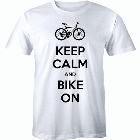 Men'S Keep Calm And Bike On T-Shirt Bicycle Rider Bicyclist Shirt Free S&H! All Size S-5XL