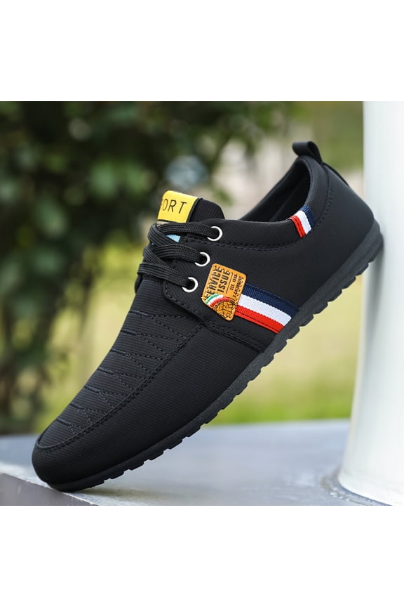 Men'S Lace-Up Athletic Mules, Striped Design Loafers, Provide Good Comfort, Breathable And Comfortable, Suitable for Outdoor Activities, Jogging, And Walking