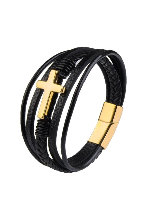 Men S Leatheric Weave Bracelet for Everyday Wear — Minimalist Layered Braided Accessory for Casual Style and Gifting