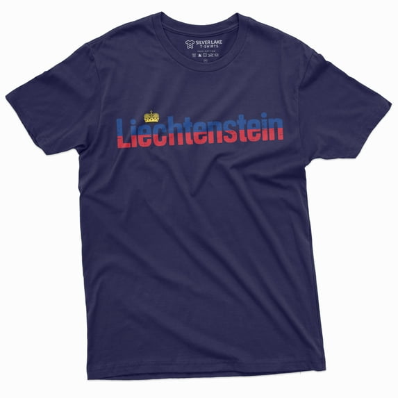 Men'S Liechtenstein T-Shirt Principality Of Liechtenstein Flag Coat Of Arms Tee Shirt (4X-Large Navy Blue)