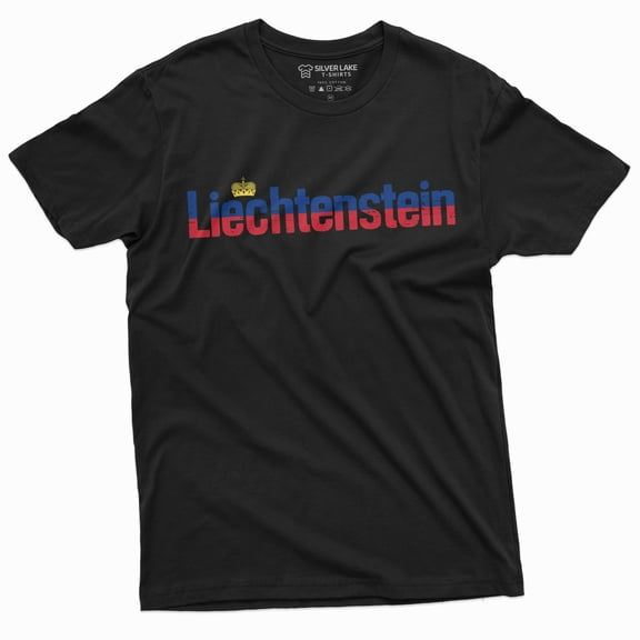 Men'S Liechtenstein T-Shirt Principality Of Liechtenstein Flag Coat Of Arms Tee Shirt