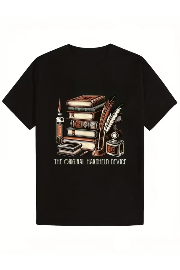 Men'S Lightweight Book Lover T-Shirt - Vintage Library Design Tee with Books, Pe