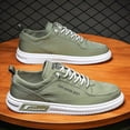 thumbnail image 1 of Men'S Lightweight Breathable Canvas Sneakers - Korean Fashion Casual Shoes with Elastic Closure, Durable Rubber Sole & EVA Cushioning for Sports & Casual Attire, All-Season Comfort, 1 of 5