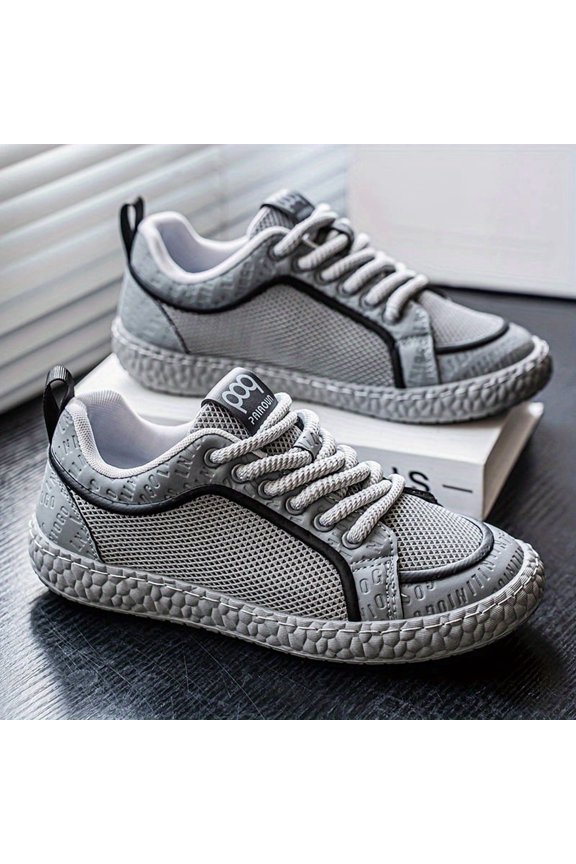 Men'S Lightweight Breathable Mesh Sneakers - Retro Low-Top Casual Shoes with Synthetic Synthetic Upper, Durable Rubber Sole & Lace-Up Closure for Running, Yoga, Gym - All-Season Comfort for Men