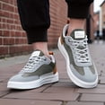 thumbnail image 1 of Men'S Lightweight Breathable Sneakers - All-Season Gym, Office, Everyday Shoes - Durable Canvas Upper for Men, Gym Foot ，ow-Top Sneakers in Olive Green/ Colorway, Lace-Up Closure, Cushioned MD Sole, 1 of 9
