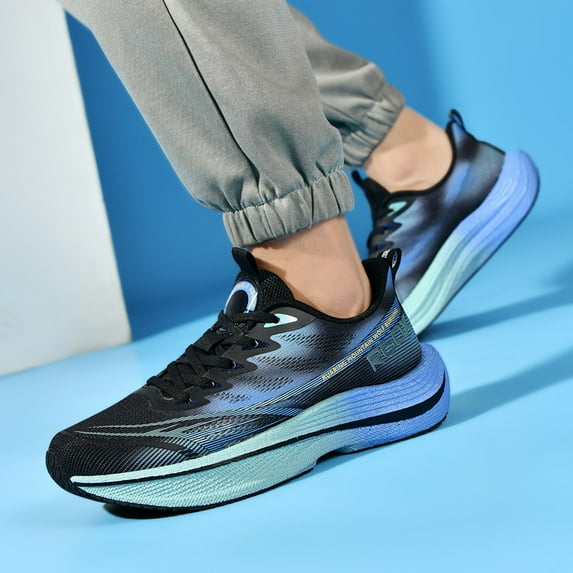 Men'S Lightweight Breathable Sneakers - Low-Top Gym Shoes with Cushioned MD Sole, Lace-Up Closure, ///Teal Accent - All-Terrain Traction for Running, Hiking, Everyday - Minimalist Athletic Footwear