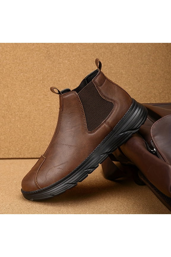 Men'S Loafers, High-Top Slip-On Chelsea Boots, Lightweight And Non-Slip, Suitable for All Seasons