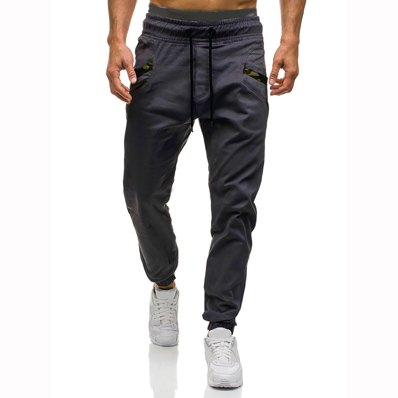 BALEAF Men's Cotton Yoga Sweatpants Open Bottom Joggers Straight Leg  Running Casual Loose Fit Athletic Pants With Pockets Black XL 
