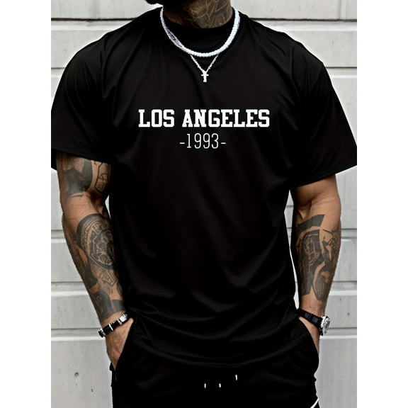 Men'S Los Angeles 1993 Floral Sports Casual Versatile Short-Sleeve T-Shirt