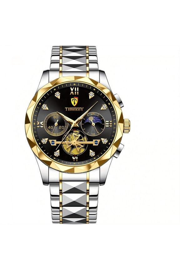 Men'S Luminous Chronograph Watch 1181.1Inch Water Resistant Stainless Steel Quartz Wristwatch Business Casual Style Father'S Da precise timekeeping accurate watch quartz watch