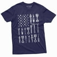 thumbnail image 1 of Men'S Mechanic Usa Flag T-Shirt Tools Patriotic Flag Tshirt Garage Car Enthusiast Tee (Small Navy Blue), 1 of 5