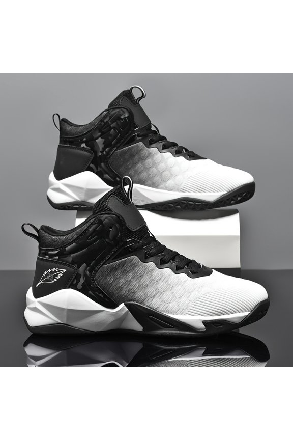 Men'S Mid-Top Basketball Shoes - Breathable Fabric Upper, Anti-Skid Rubber Sole, Lightweight Design for Outdoor Hiking & Sports Training - All-Season Comfort, Hiking Footwear, Modern Sneakers