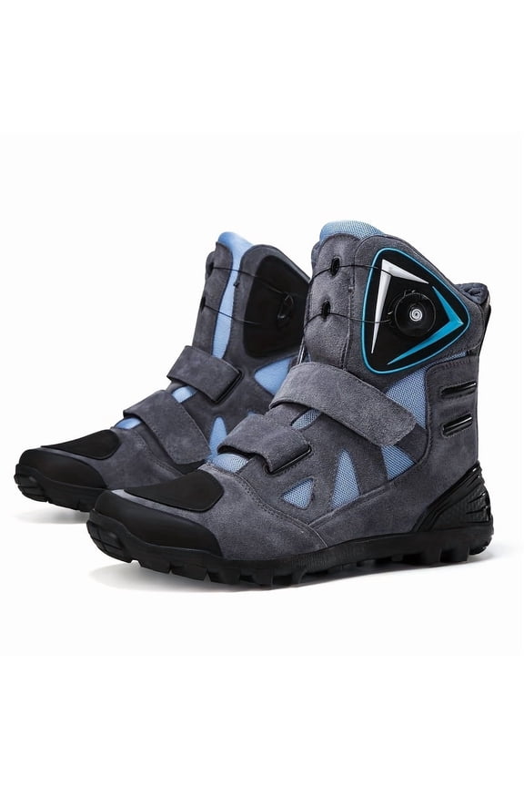 Men'S Mid-Top Motorcycle Shoes, Slip-Resistant And Durable, Designed for Racing And Riding