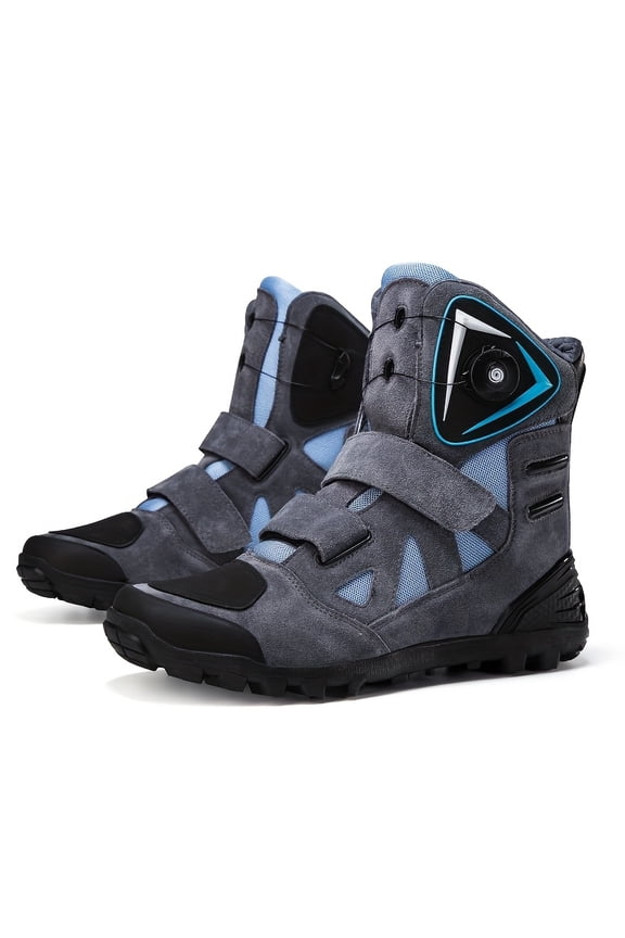Men'S Mid-Top Motorcycle Shoes, Slip-Resistant And Durable, Designed for Racing And Riding