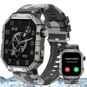 Men'S Military Smartwatch With Bluetooth Call (Answer/Dial) Smartwatch Suitable For Android And Iphone Ip68 Waterproof Watch, With 2.02-Inch Large Screen Fitness Tracker