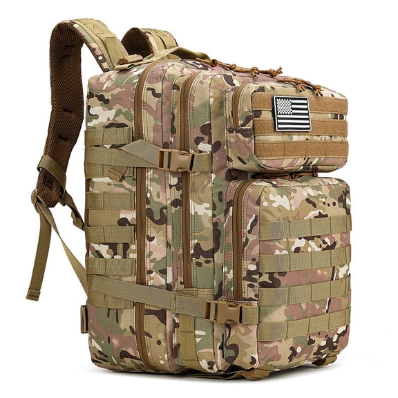 Men'S Military Tactical Backpack 45l 3-Day Assault Bag Waterproof Travel Hiking Backpack Camo
