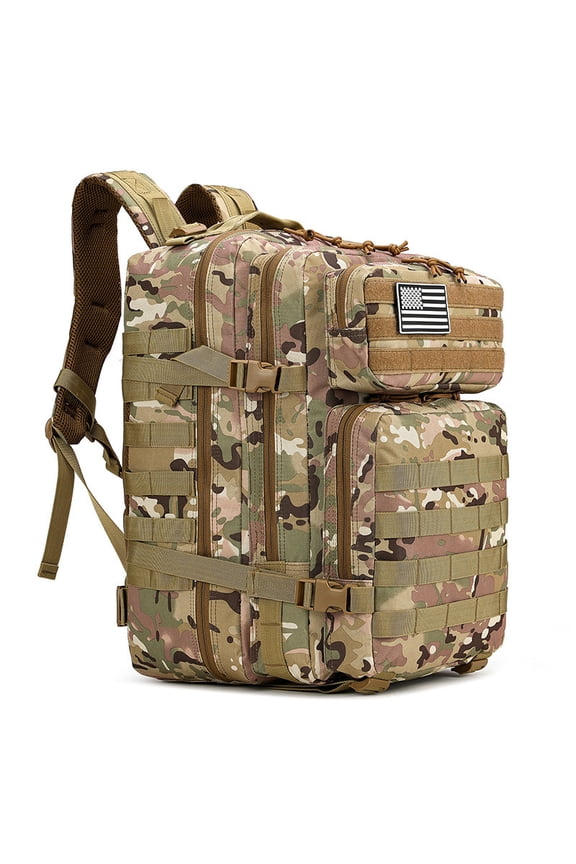 Men'S Military Tactical Backpack 45l 3-Day Assault Bag Waterproof Travel Hiking Backpack Camo