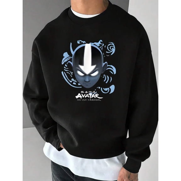 Men'S  Movie Graphic Crew Neck Sweatshirt - Casual Pullover With Long Sleeves, Machine Washable, Comfortable & Durable Casual Attire, Iconic Character Print, Regular Fit For Fans & Everyday Outfits,