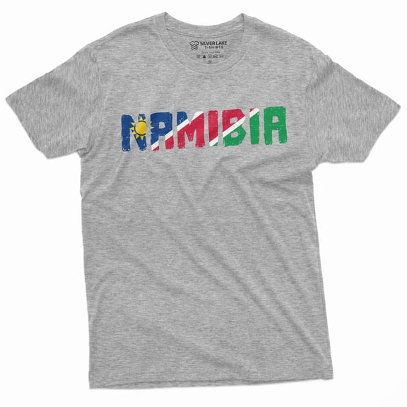 Men'S Namibia T-Shirt Flag Coat Of Arms Nation Country Independence Day Mens Unisex Tee Shirt (4X-Large Grey)