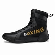 MenS New High-Top Training Combat Boots, Lightweight And Breathable Anti-Slip Fighting Shoes, Durable Boxing Footwear
