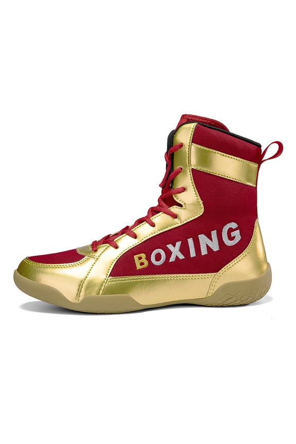 Men'S New High-Top Training Combat Boots, Lightweight And Breathable Anti-Slip Fighting Shoes, Durable Boxing Footwear